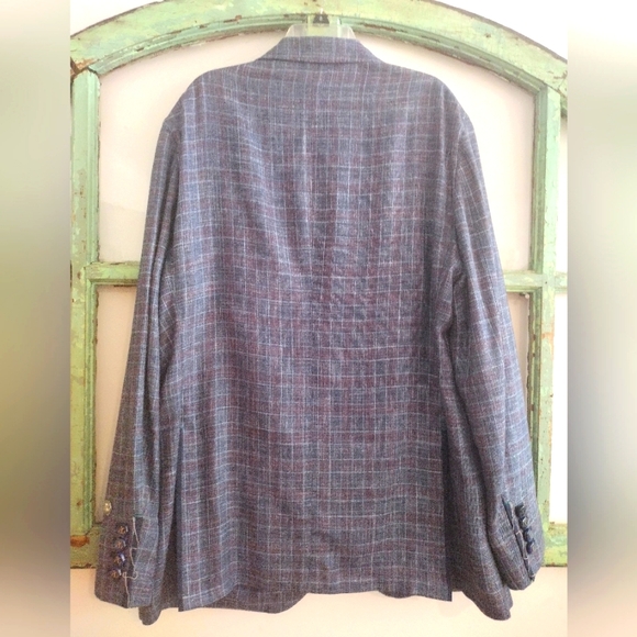Angelo Galasso Plaid Wool, Silk & Linen Blazer, Size 50 US, 60 IT, XXL NWOT - Picture 2 of 16